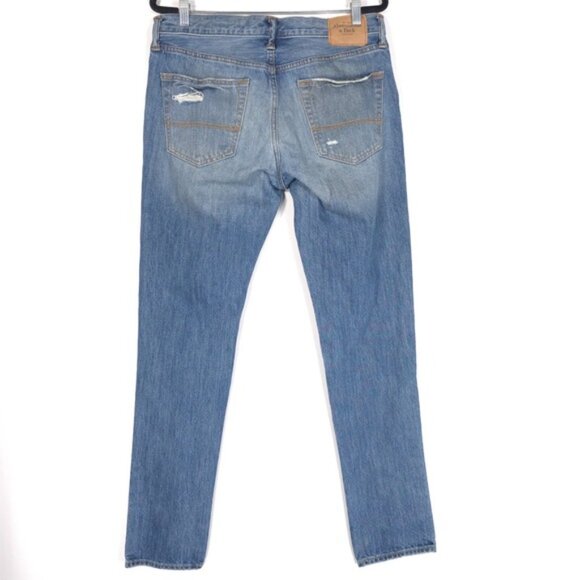Abercrombie & Fitch Men’s Distressed Straight Jeans Button Fly Cotton Size 34x34 - Picture 3 of 13